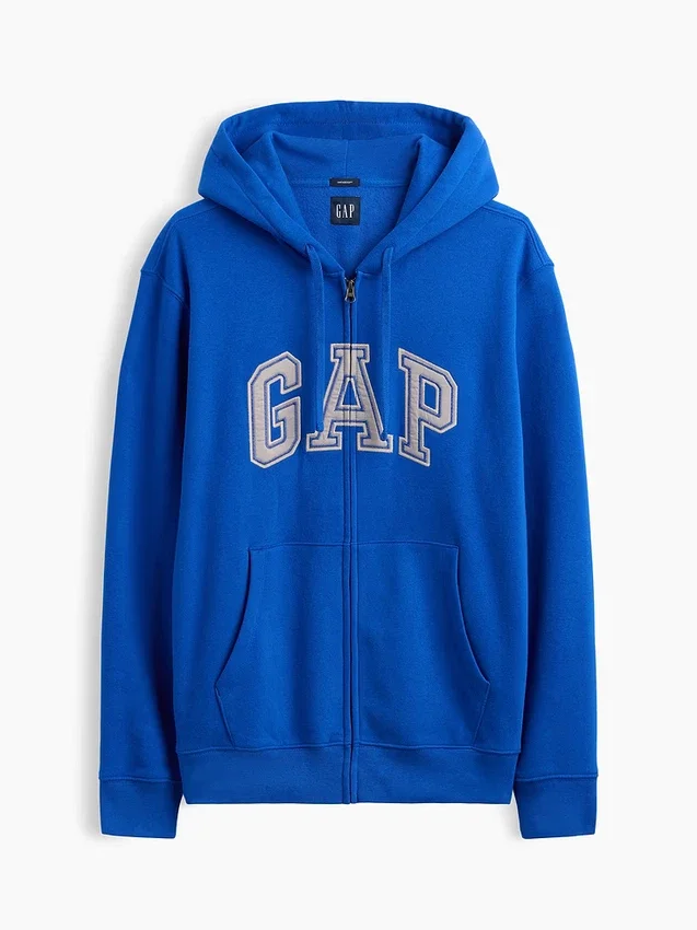 Bluza z kapturem dla dorosłych Vintagesoft Arch Logo Zip