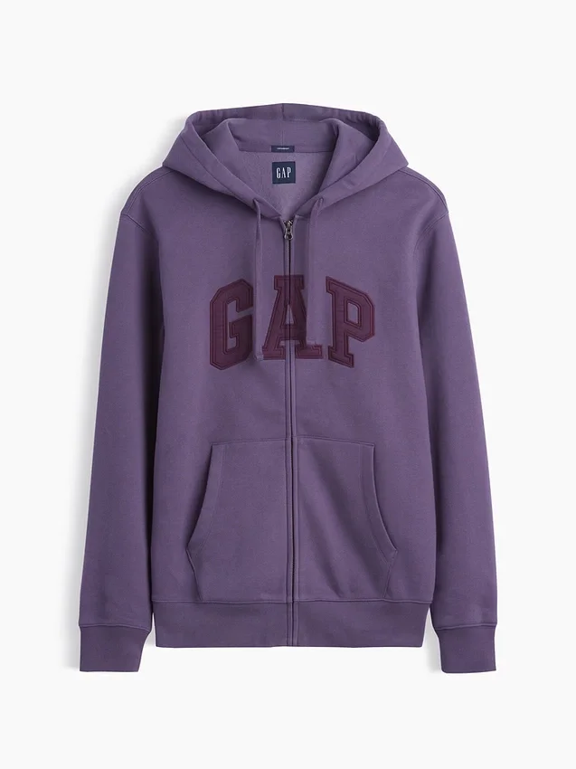 Bluza z kapturem dla dorosłych Vintagesoft Arch Logo Zip