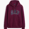 Bluza z kapturem dla dorosłych Vintagesoft Arch Logo Zip