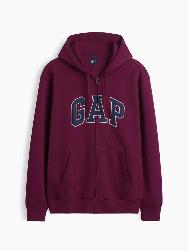 Bluza z kapturem dla dorosłych Vintagesoft Arch Logo Zip