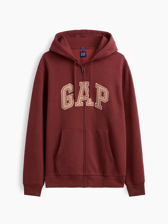 Bluza z kapturem dla dorosłych Vintagesoft Arch Logo Zip
