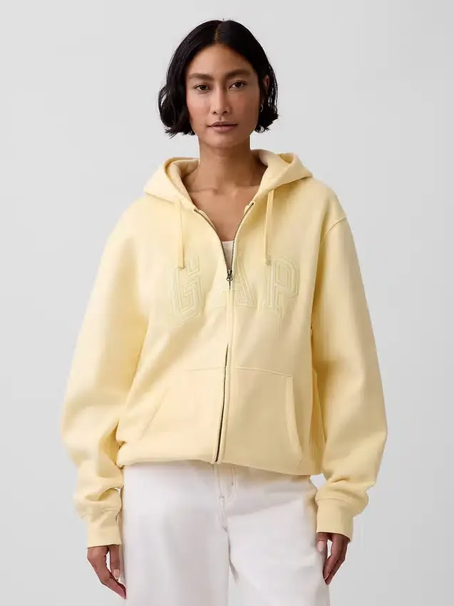Bluza z kapturem dla dorosłych Vintagesoft Arch Logo Zip