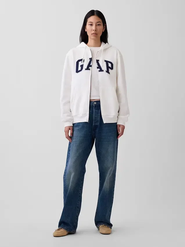 Bluza z kapturem dla dorosłych Vintagesoft Arch Logo Zip