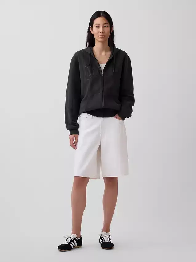 Bluza z kapturem dla dorosłych Vintagesoft Arch Logo Zip