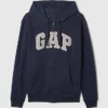 Bluza z kapturem dla dorosłych Vintagesoft Arch Logo Zip
