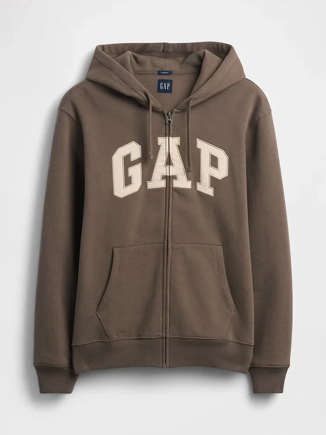 Bluza z kapturem dla dorosłych Vintagesoft Arch Logo Zip