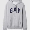 Bluza z kapturem dla dorosłych Vintagesoft Arch Logo Zip