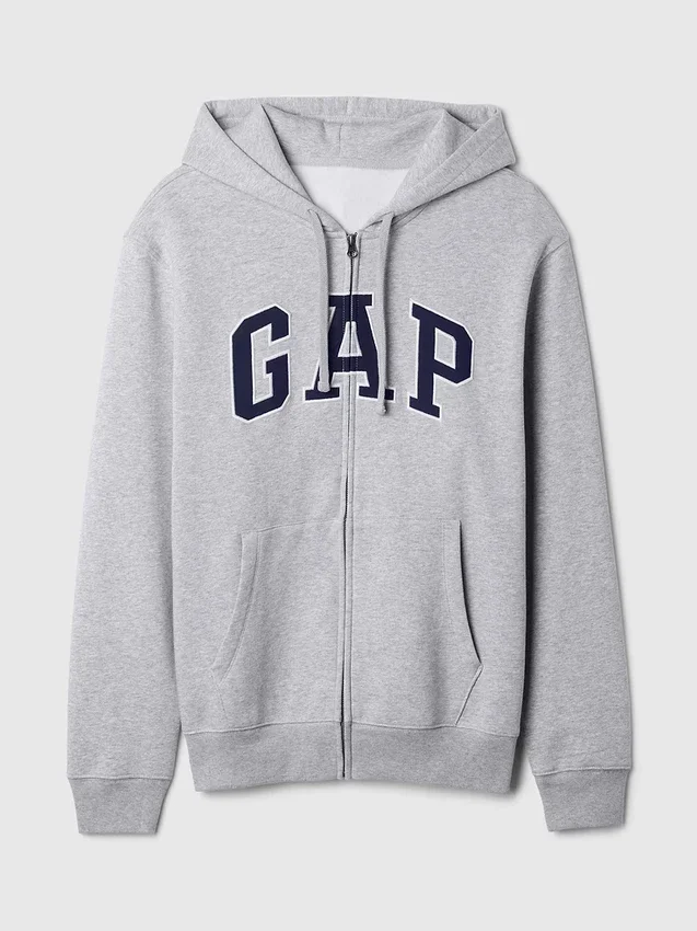 Bluza z kapturem dla dorosłych Vintagesoft Arch Logo Zip