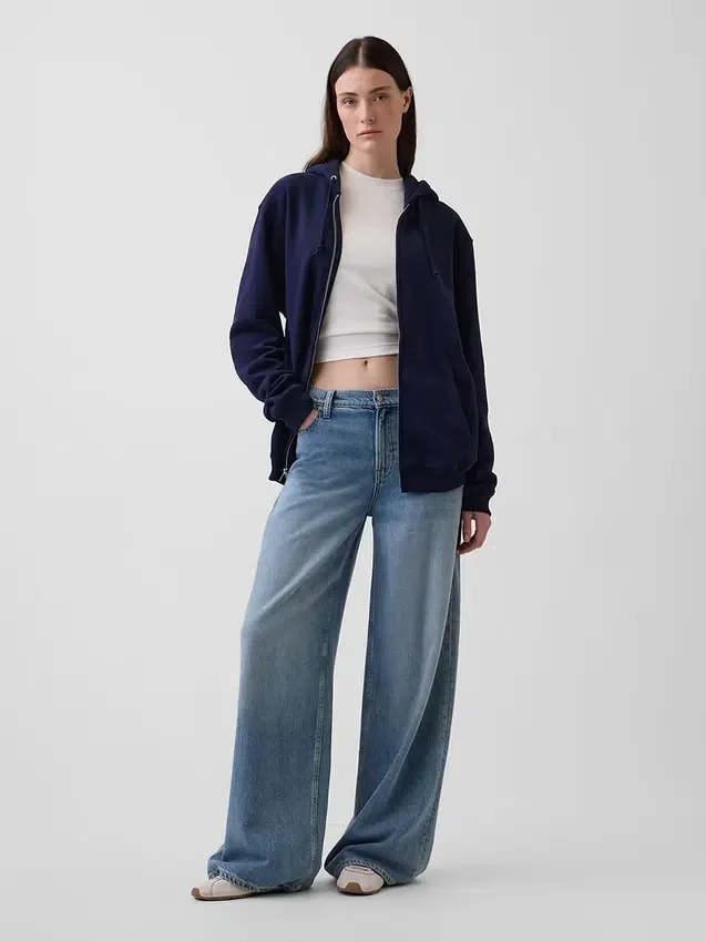 Bluza z kapturem dla dorosłych Vintagesoft Relaxed Zip