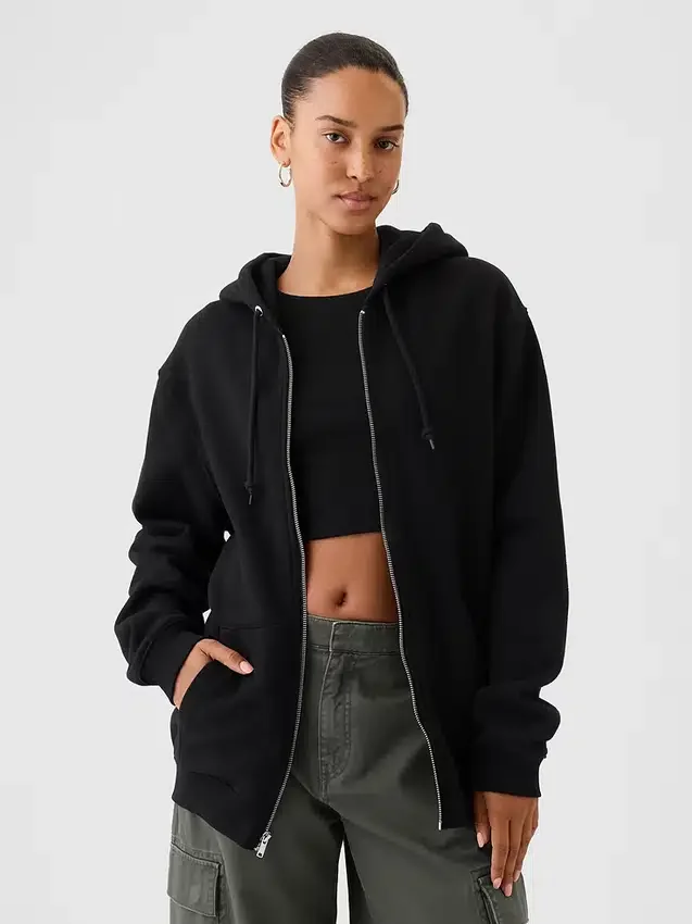 Bluza z kapturem dla dorosłych Vintagesoft Relaxed Zip