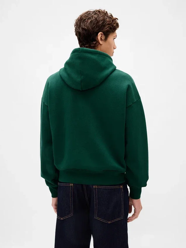 Bluza z kapturem dla dorosłych z bardzo grubej dzianiny frotte typu French Terry, oversize, z logo