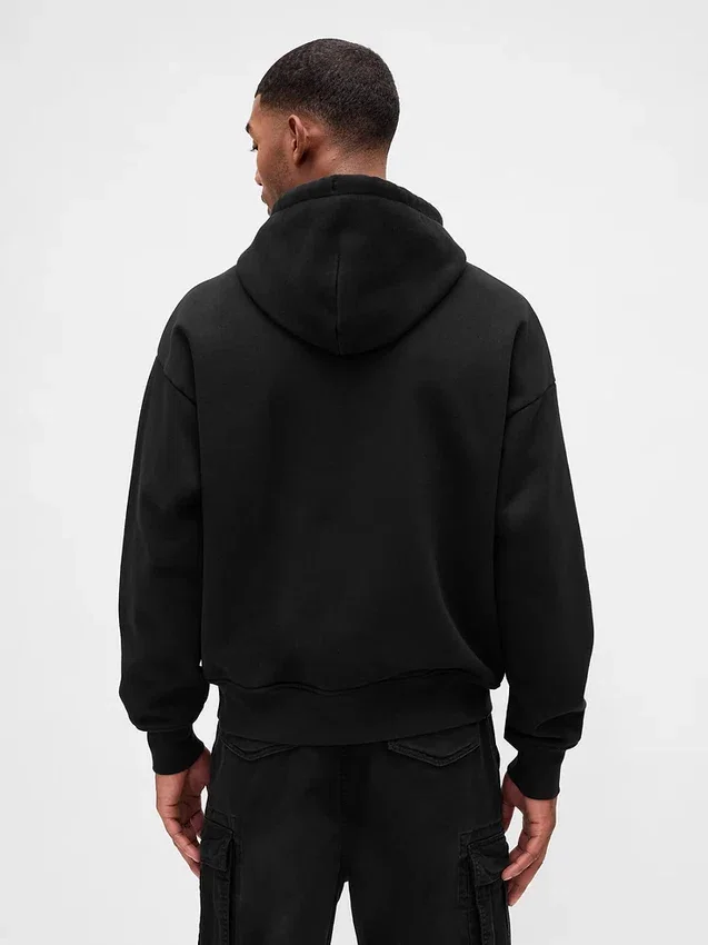Bluza z kapturem dla dorosłych z bardzo grubej dzianiny frotte typu French Terry, oversize, z logo