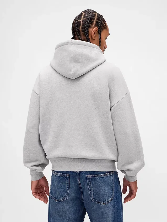 Bluza z kapturem dla dorosłych z bardzo grubej dzianiny frotte typu French Terry, oversize, z logo