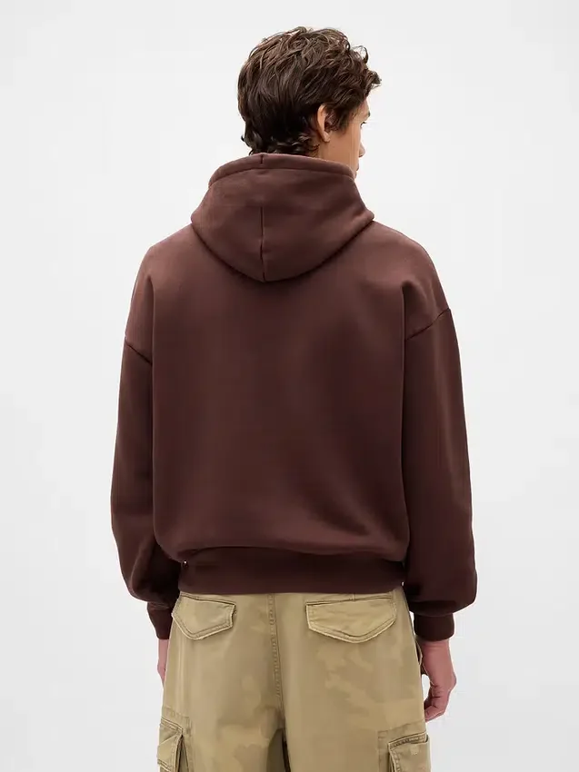 Bluza z kapturem dla dorosłych z bardzo grubej dzianiny frotte typu French Terry, oversize, z logo