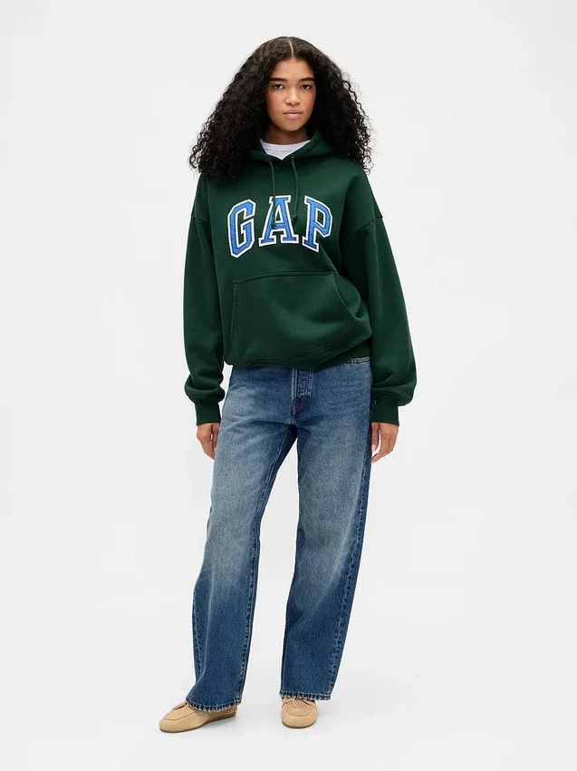 Bluza z kapturem dla dorosłych z bardzo grubej dzianiny frotte typu French Terry, oversize, z logo