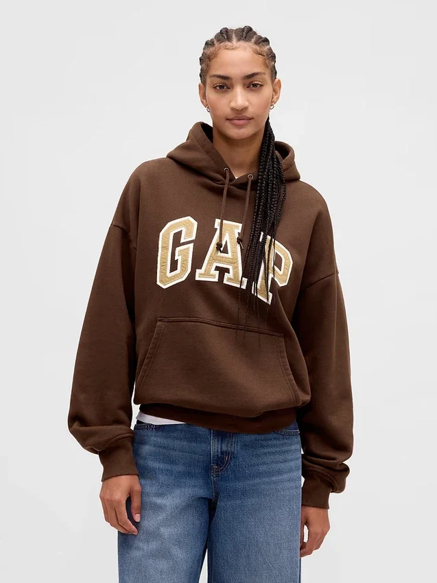 Bluza z kapturem dla dorosłych z bardzo grubej dzianiny frotte typu French Terry, oversize, z logo