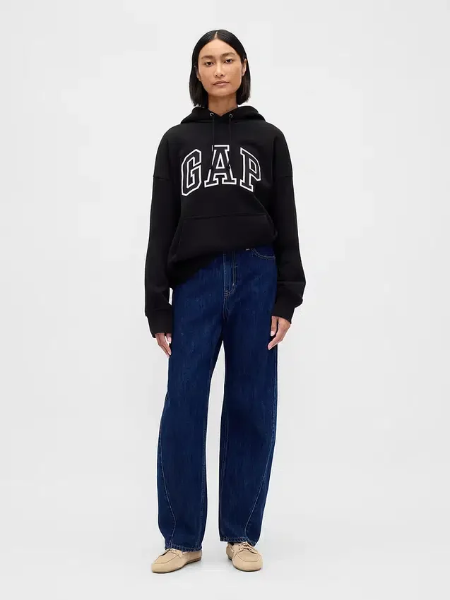 Bluza z kapturem dla dorosłych z bardzo grubej dzianiny frotte typu French Terry, oversize, z logo