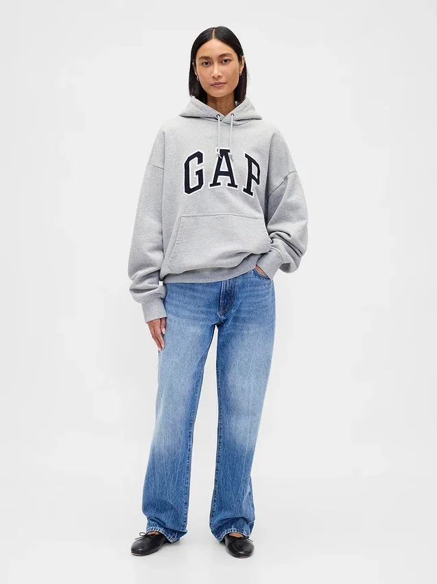 Bluza z kapturem dla dorosłych z bardzo grubej dzianiny frotte typu French Terry, oversize, z logo