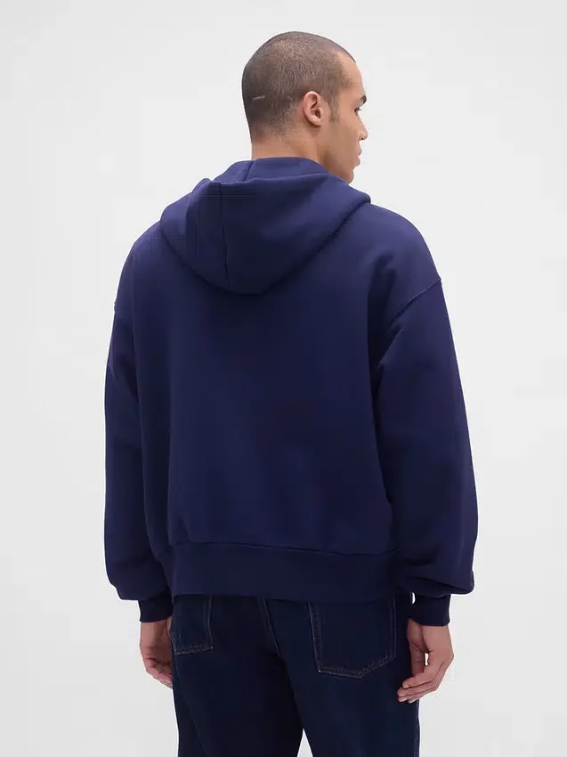 Bluza z kapturem dla dorosłych z bardzo grubej dzianiny frotte z zamkiem błyskawicznym