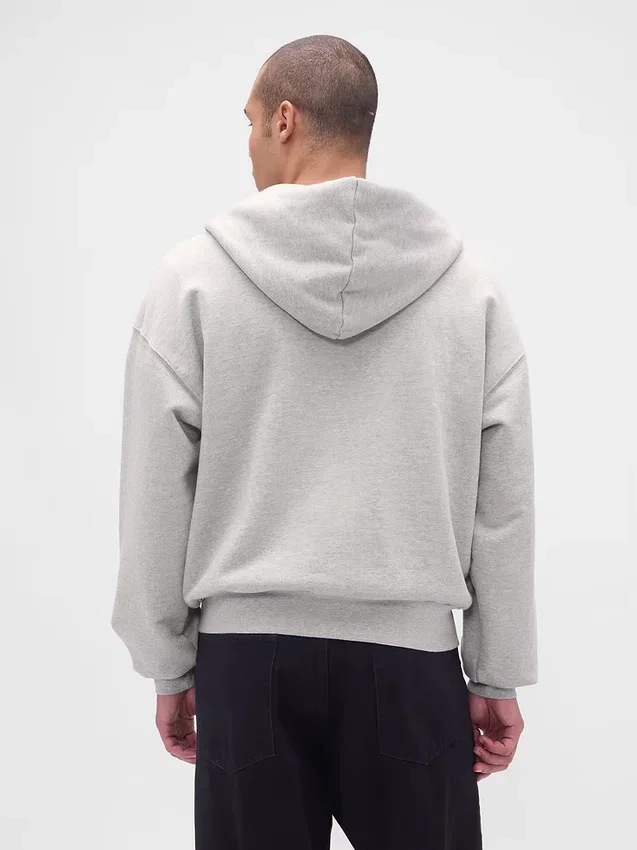 Bluza z kapturem dla dorosłych z bardzo grubej dzianiny frotte z zamkiem błyskawicznym