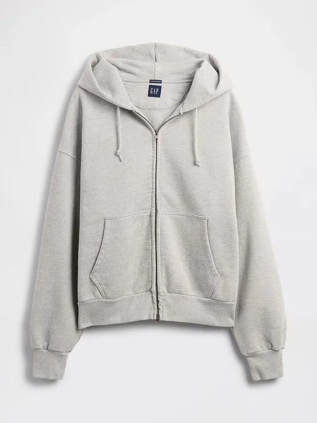 Bluza z kapturem dla dorosłych z bardzo grubej dzianiny frotte z zamkiem błyskawicznym