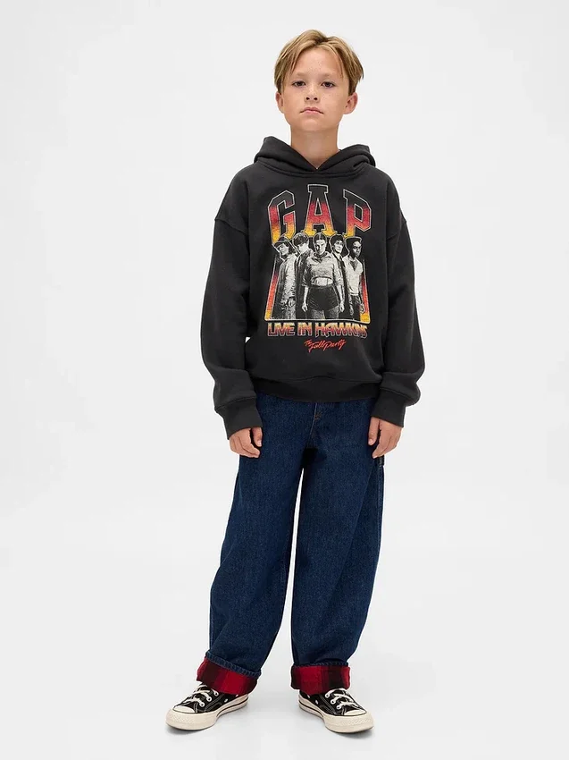 Bluza z kapturem dla dzieci „Stranger Things” z nadrukiem Vintagesoft