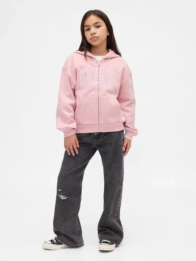 Bluza z kapturem dla dzieci Vintagesoft z Arch Logo GAP