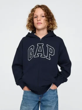 Bluza z kapturem dla dzieci Vintagesoft z logo i zamkiem