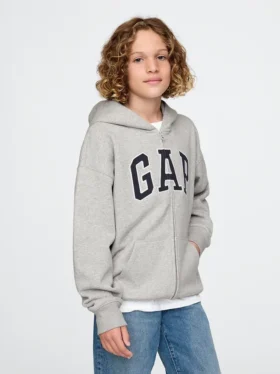 Bluza z kapturem dla dzieci Vintagesoft z logo i zamkiem