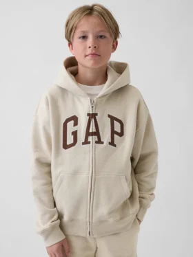 Bluza z kapturem dla dzieci Vintagesoft z logo i zamkiem