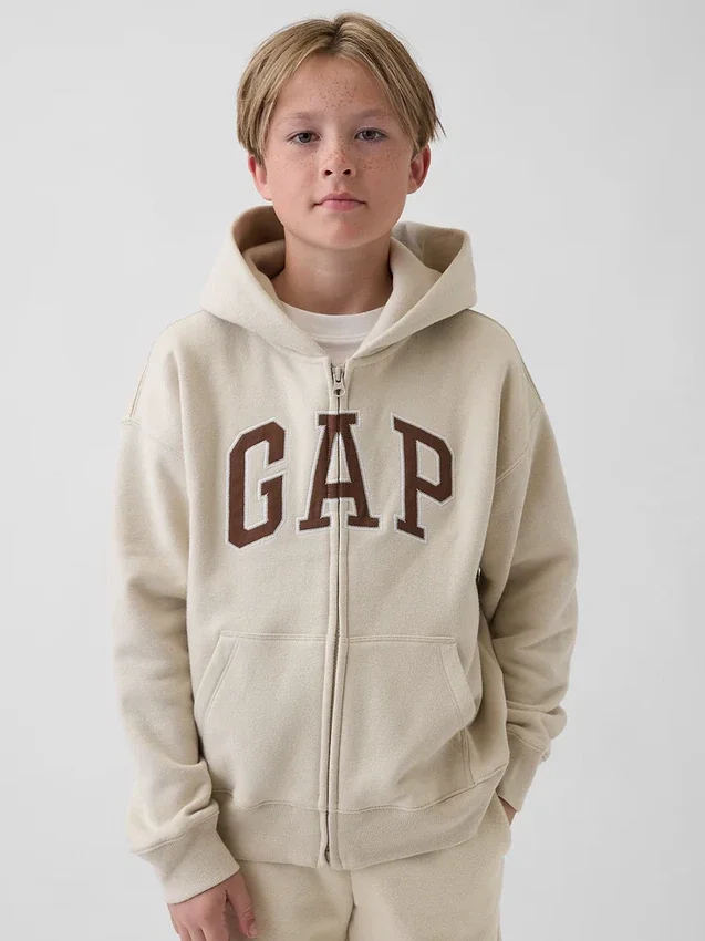 Bluza z kapturem dla dzieci Vintagesoft z logo i zamkiem