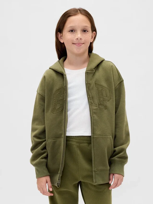 Bluza z kapturem dla dzieci Vintagesoft z logo i zamkiem