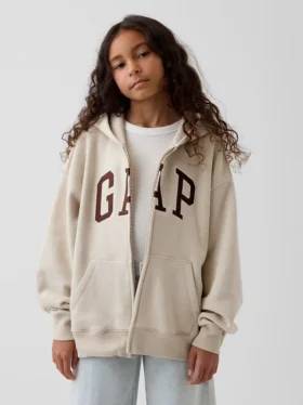 Bluza z kapturem dla dzieci Vintagesoft z logo i zamkiem