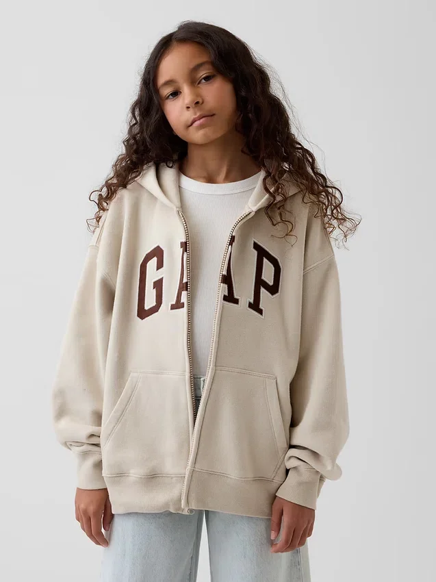 Bluza z kapturem dla dzieci Vintagesoft z logo i zamkiem