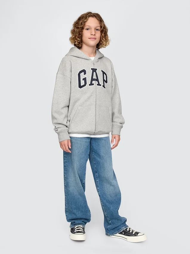 Bluza z kapturem dla dzieci Vintagesoft z logo i zamkiem
