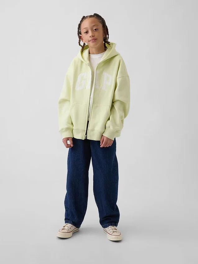 Bluza z kapturem dla dzieci Vintagesoft z logo i zamkiem