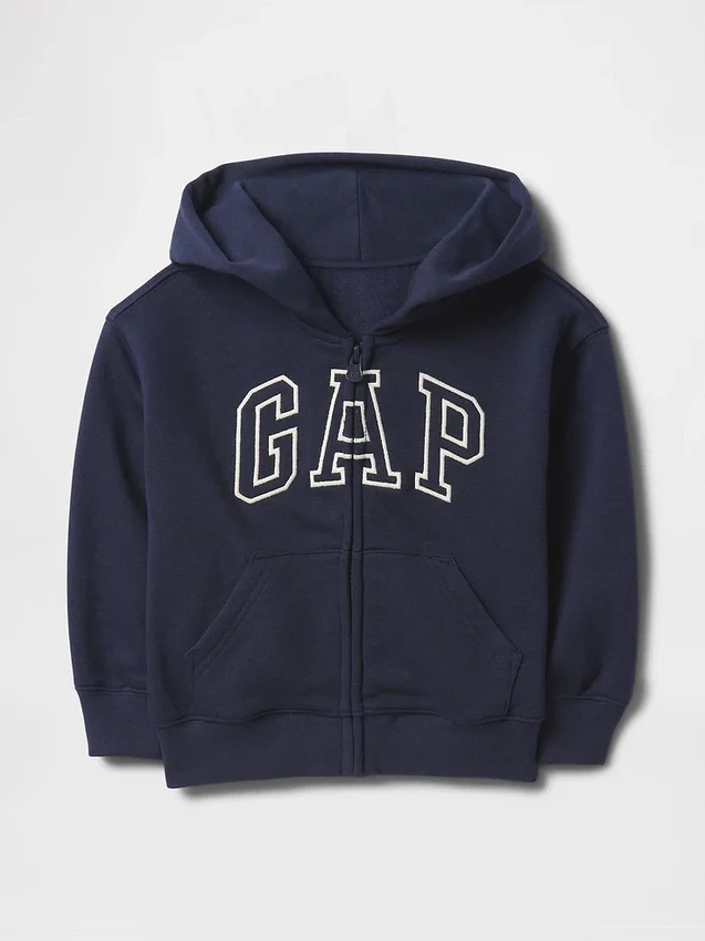 Bluza z kapturem dla niemowląt i maluchów Vintagesoft z logo i zamkiem