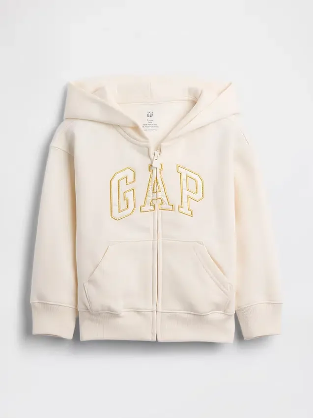 Bluza z kapturem dla niemowląt i maluchów Vintagesoft z logo i zamkiem