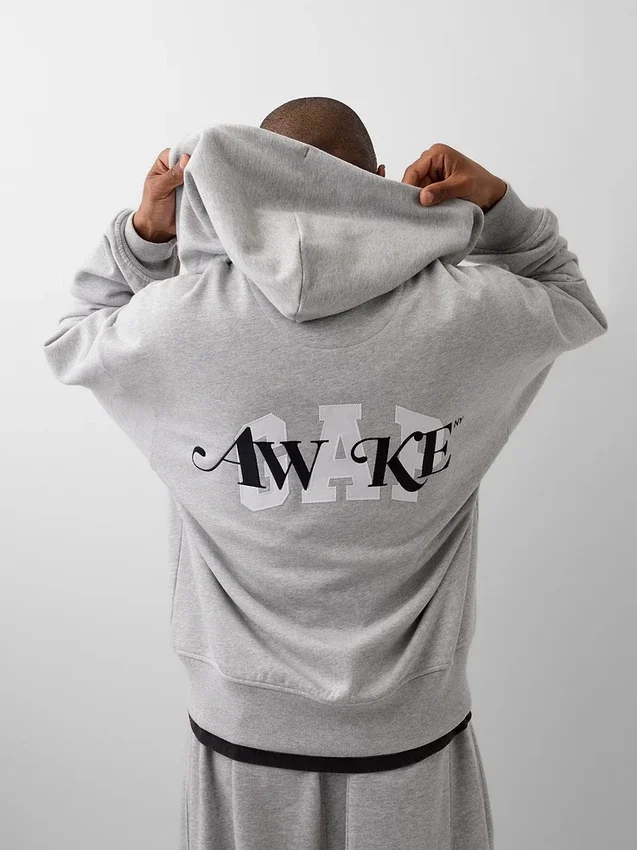 Bluza z kapturem GAP × Awake Ny z grubej dzianiny, oversize, z logo i zamkiem