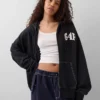 Bluza z kapturem GAP × Awake Ny z grubej dzianiny, oversize, z logo i zamkiem