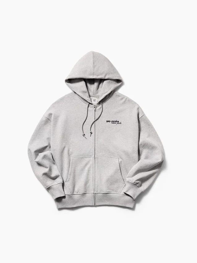 Bluza z kapturem GAP × Awake Ny z grubej dzianiny, oversize, z logo i zamkiem