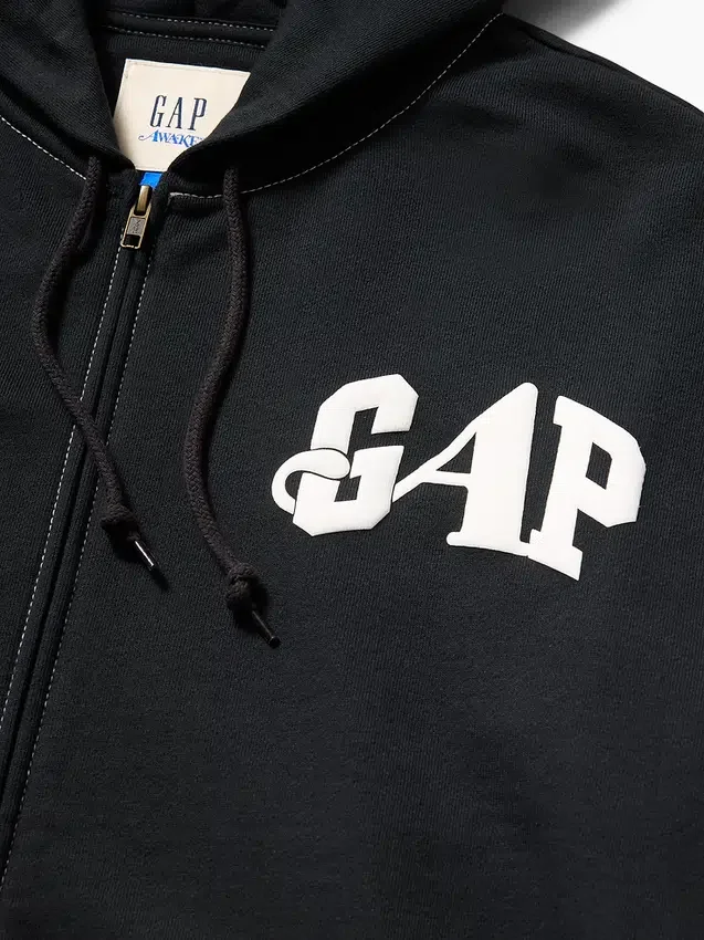 Bluza z kapturem GAP × Awake Ny z grubej dzianiny, oversize, z logo i zamkiem
