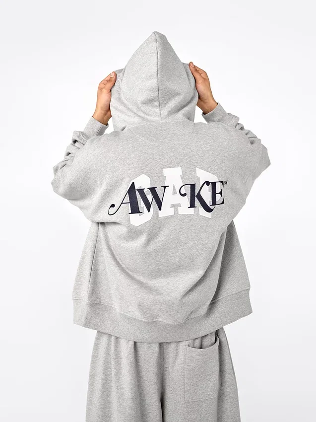 Bluza z kapturem GAP × Awake Ny z grubej dzianiny, oversize, z logo i zamkiem