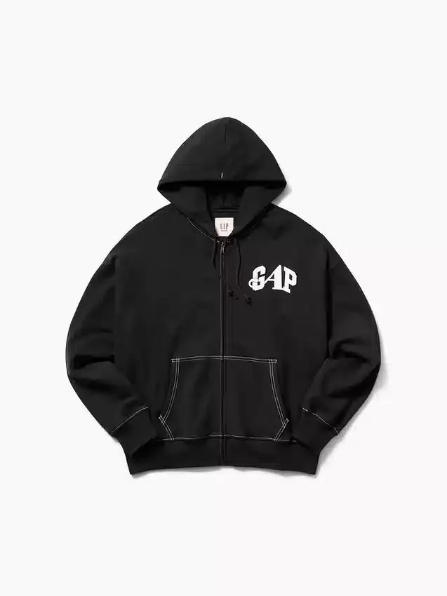 Bluza z kapturem GAP × Awake Ny z grubej dzianiny, oversize, z logo i zamkiem