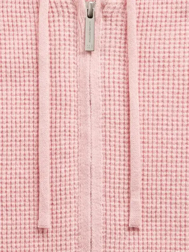 Bluza z kapturem GAP × Summer Fridays CashSoft Waffle Crop