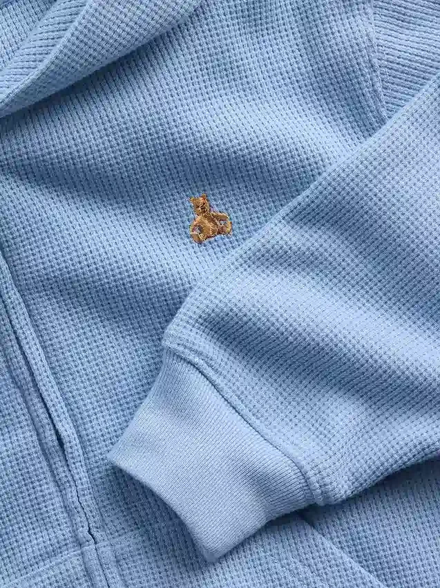 Bluza z kapturem i zamkiem, o splocie waflowym, dla Niemowląt i Maluchów