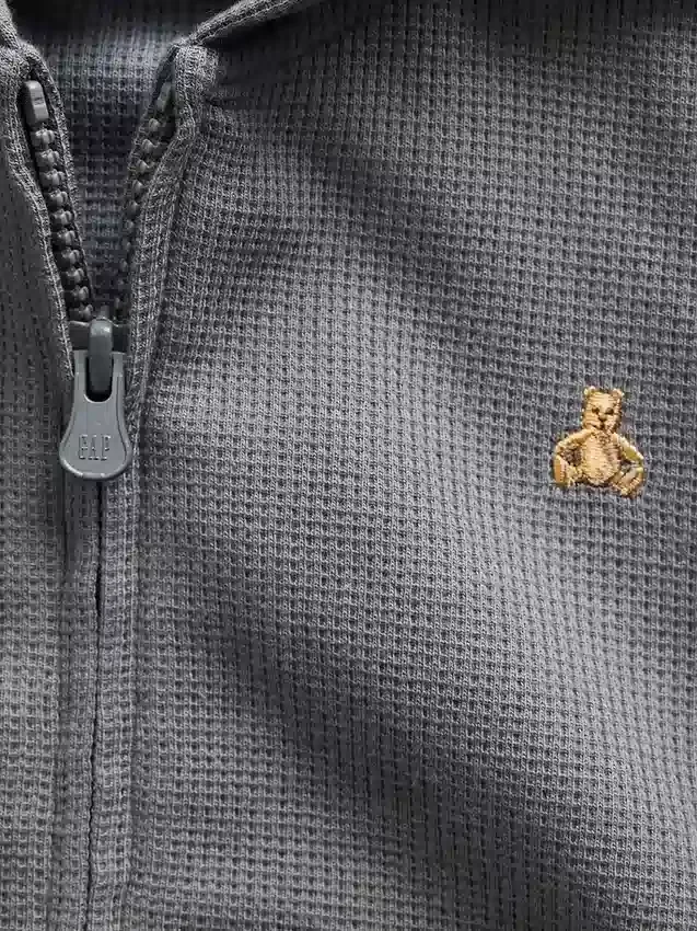 Bluza z kapturem i zamkiem, o splocie waflowym, dla Niemowląt i Maluchów