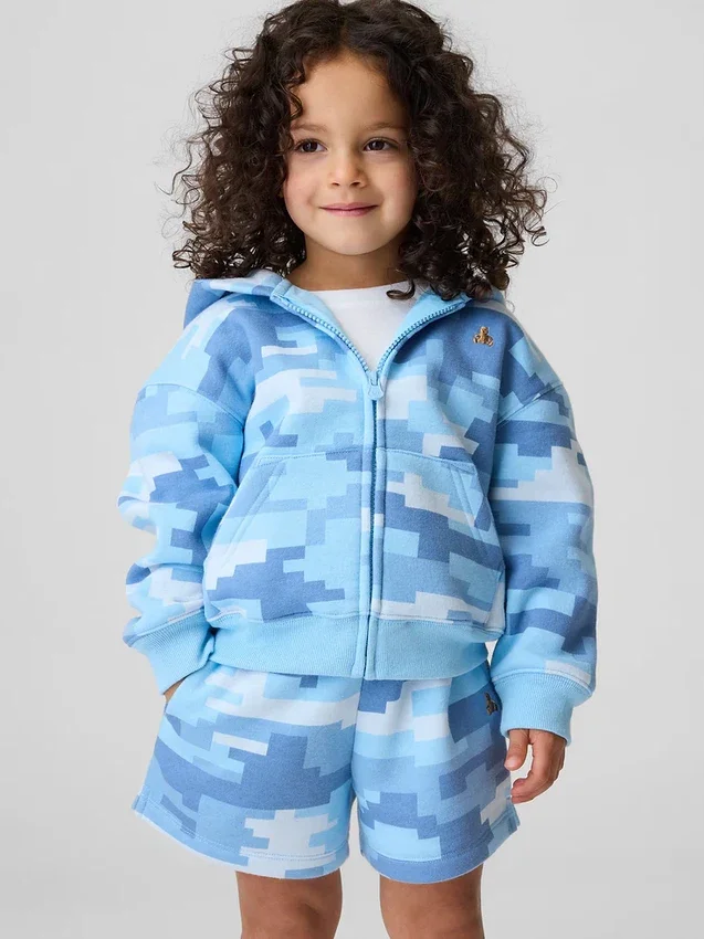 Bluza z kapturem i zamkiem Vintagesoft Camo dla Niemowląt i Maluchów