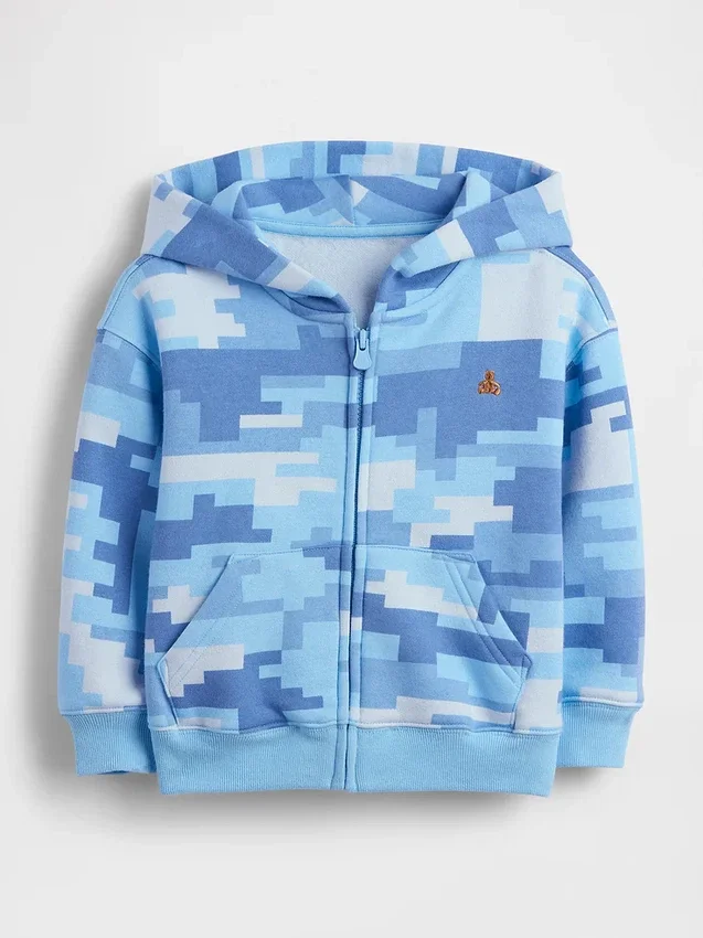 Bluza z kapturem i zamkiem Vintagesoft Camo dla Niemowląt i Maluchów