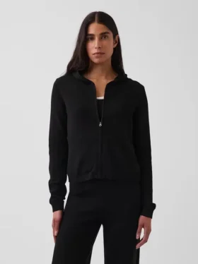 Bluza z kapturem o luźnym kroju, w 100% z bawełny, zapinana na zamek